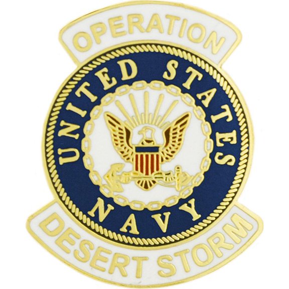 Eagle Emblems P62976 Pin - Desert Strom USN, Logo - 1.625 in.