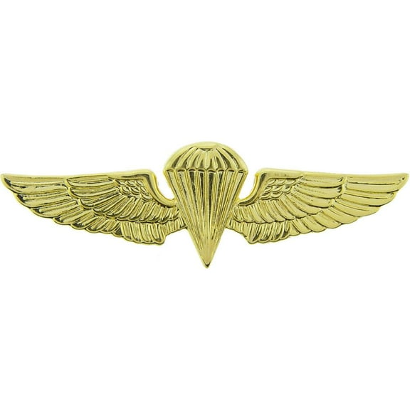Eagle Emblems P16124 Wing Pin - USN & USMC Paratrooper, Basic - Gold - Large - 2.75 in.