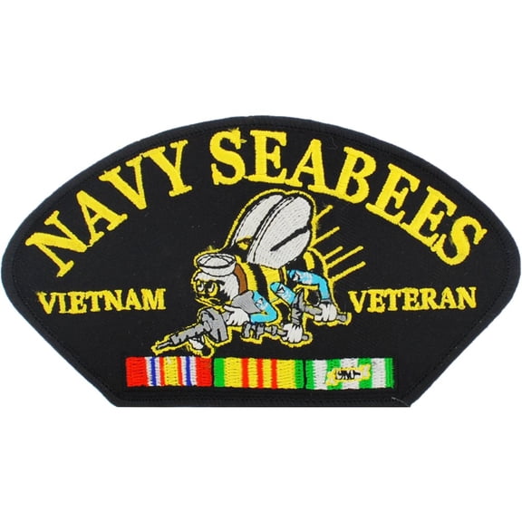 U.S. Navy Seabee Vietnam Veteran Hat Patch 2 3/4"