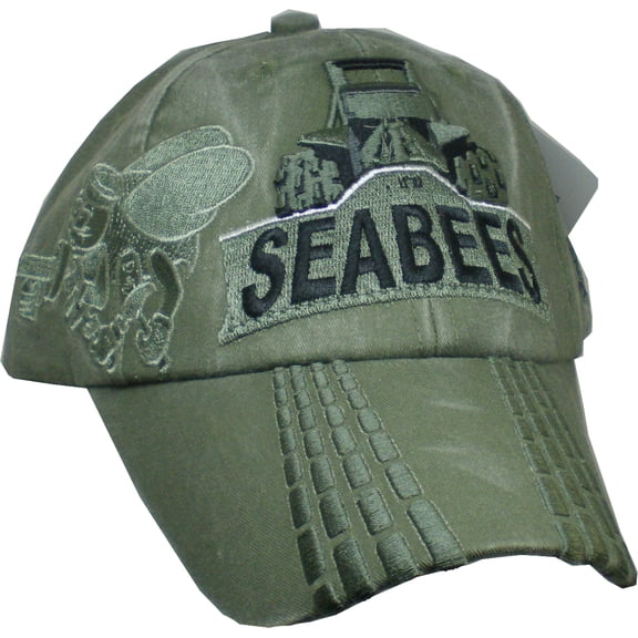 U.S. Navy Seabees Bulldozer OD Green Ball Cap