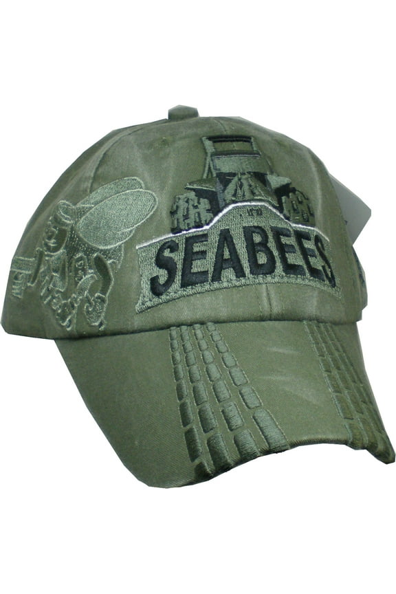 U.S. Navy Seabees Bulldozer OD Green Ball Cap