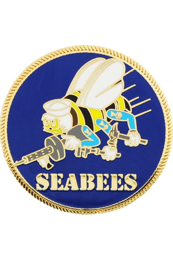 U.S. Navy Seabees Logo - Officially Licensed Original Artwork, Enamel Lapel Pin - 1.5"