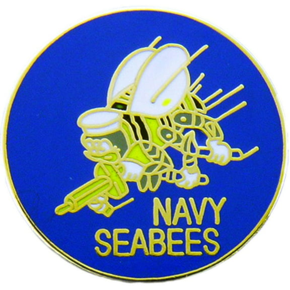 Eagle Emblems P14736 Pin - USN, Seabees - 1 in.