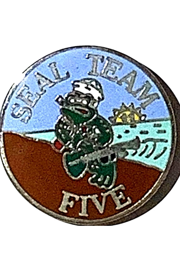 U.S. Navy Seal Team Five Frog Lapel / Hat Pin 1"D