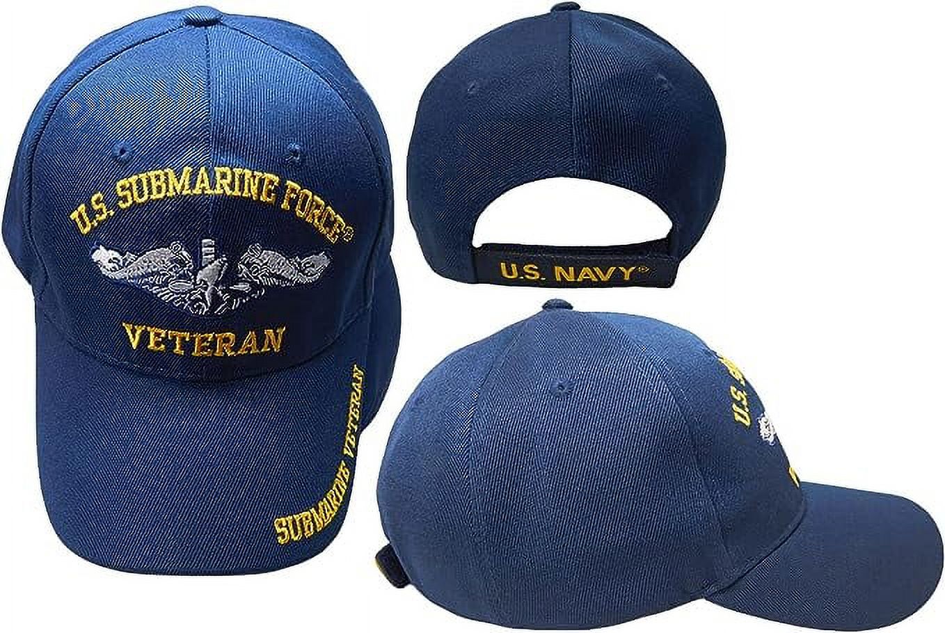 U.S. Navy Submarine Service Veteran Cap – Dark Blue Embroidered Baseball Hat, Adjustable Strapback