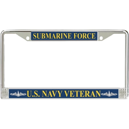 U.S. Navy Submarine Force Veteran Silver Dolphins License Plate Frame