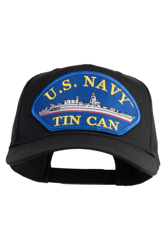 U.S. Navy TIN CAN Blue Patched Solid Cotton Twill 5 Panel Prostyle Snap Cap - Black OSFM