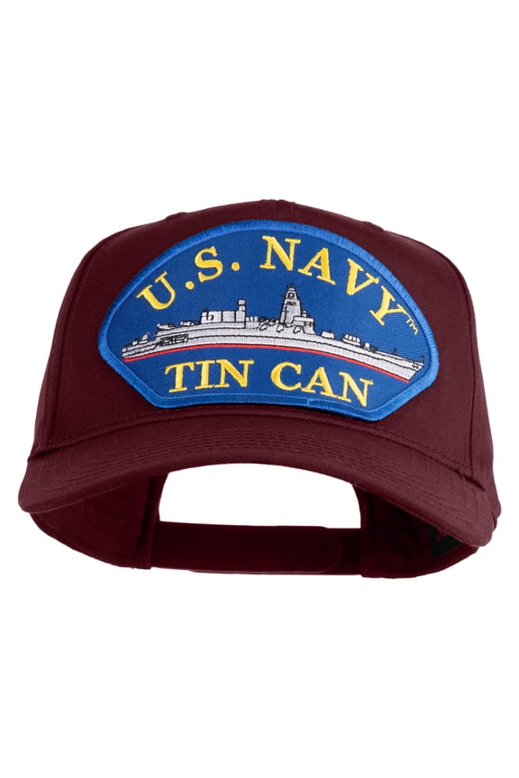 U.S. Navy TIN CAN Blue Patched Solid Cotton Twill 5 Panel Prostyle Snap Cap - Maroon OSFM