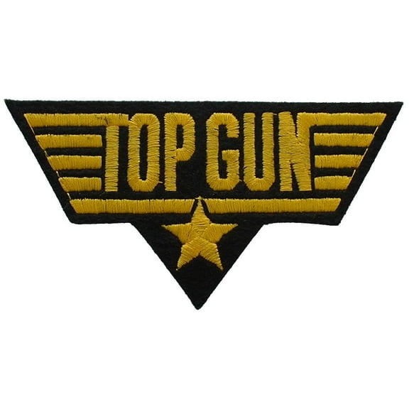 U.S. Navy Top Gun Gold Tone Patch Black & Yellow 3"