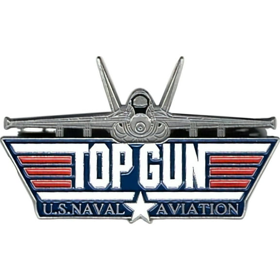 Eagle Emblems P40212 Pin - USN, Top Gun Jet, Front - 2 in.