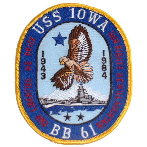 U.S. Navy USS Iowa BB-61 Patch 2 1/4" x 4"