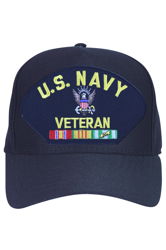 U.S. Navy Veteran with Logo and Vietnam Ribbons Ball Cap