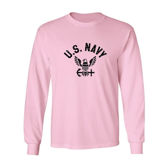 U.S. Navy Vintage Arch Logo with black ink Adult Long Sleeve T-shirt