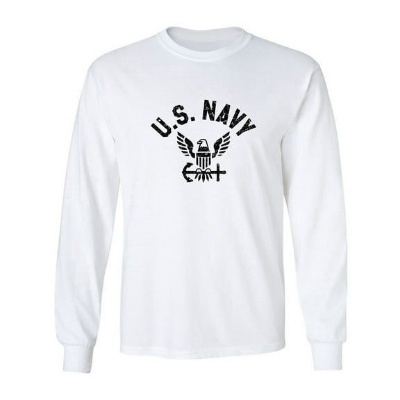 U.S. Navy Vintage Arch Logo with black ink Adult Long Sleeve T-shirt