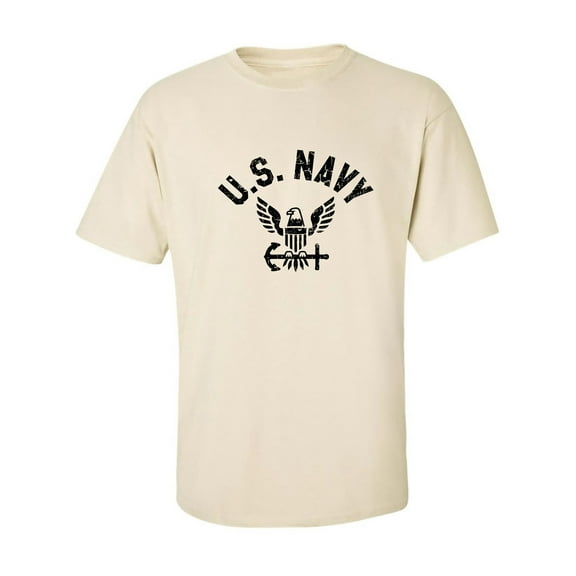 U.S. Navy Vintage Arch Logo with black ink Adult Short Sleeve T-shirt