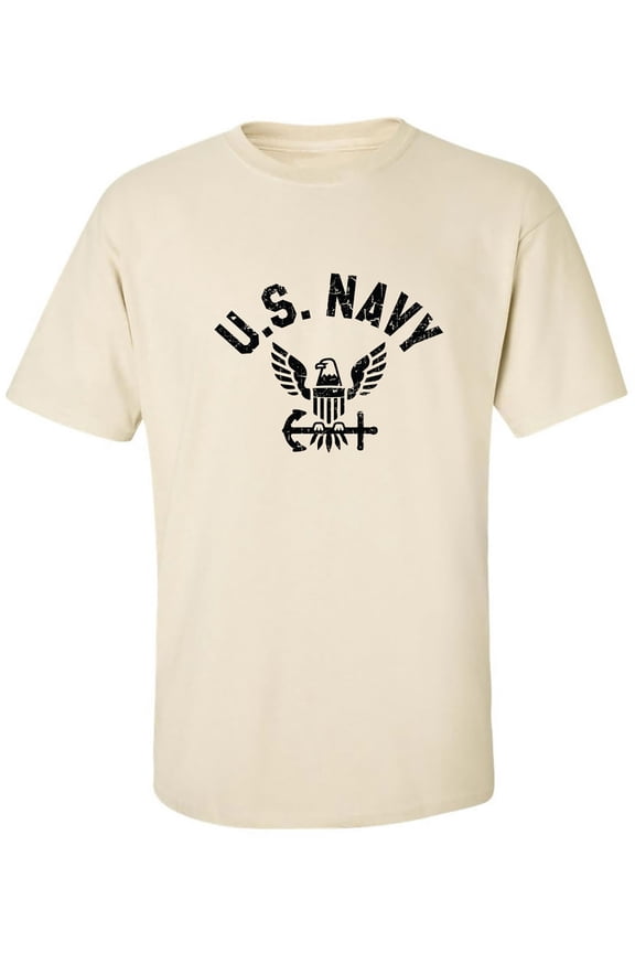 U.S. Navy Vintage Arch Logo with black ink Adult Short Sleeve T-shirt