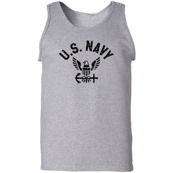 U.S. Navy Vintage Arch Logo with black ink Adult Tank Top