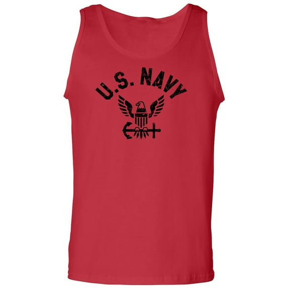 U.S. Navy Vintage Arch Logo with black ink Adult Tank Top