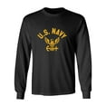 thumbnail image 1 of U.S. Navy Vintage Arch Logo with gold ink Adult Long Sleeve T-shirt, 1 of 3