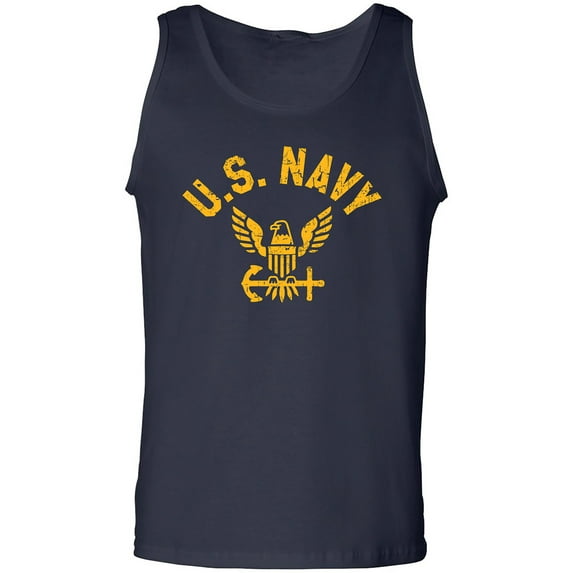 U.S. Navy Vintage Arch Logo with gold ink Adult Tank Top