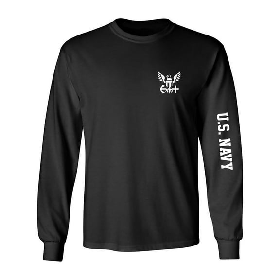 U.S. Navy White Sleeve Print Adult Long Sleeve T-shirt