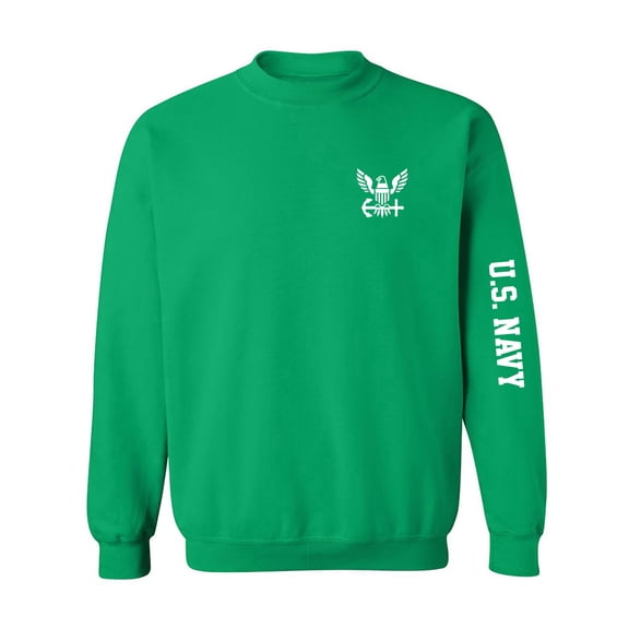 U.S. Navy White Sleeve Print Crewneck Sweatshirt