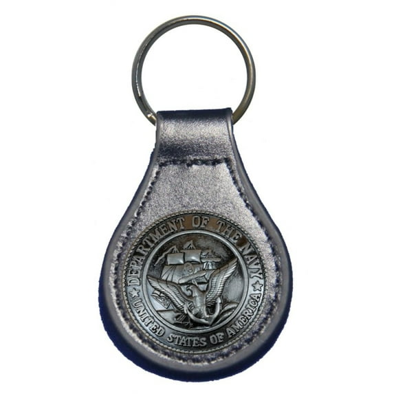 U S Navy leather key fob or keychain Black