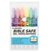 U.S. Office Supply Bible Safe Gel Highlighters, 6 Count Bright Neon Fluorescent Highlight Colors