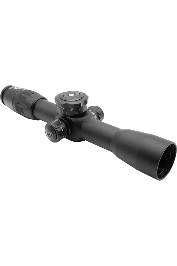 FDN-10X 1.8-10x40mm Rifle Scope, 34mm Tube, First Focal Plane, GAP Reticle, 1/10 MIL Elevation, Windage Adjustment, Matte Black, Small