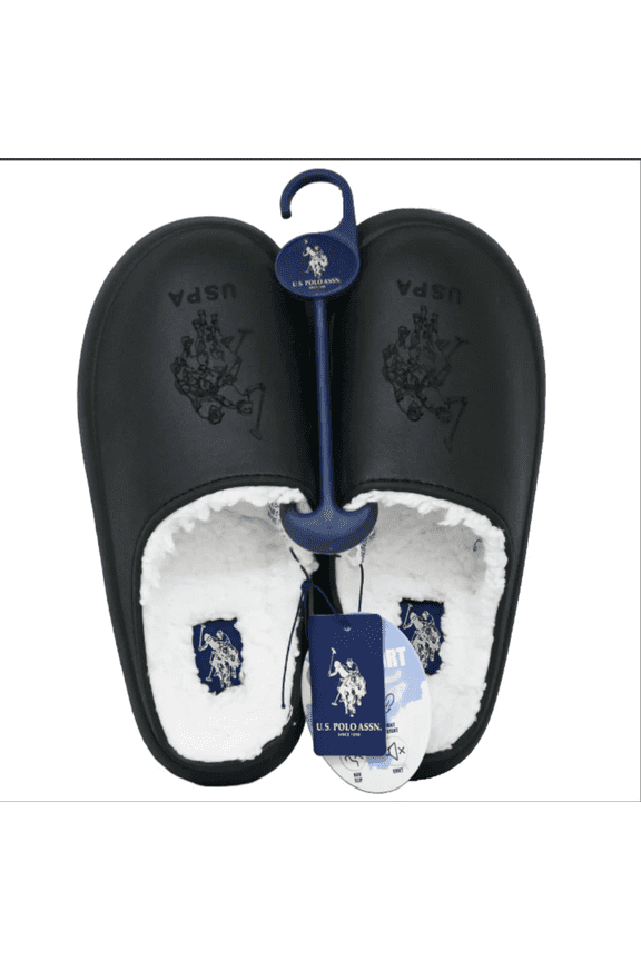 BLK MEN SLIPPERS SIZE 11-12