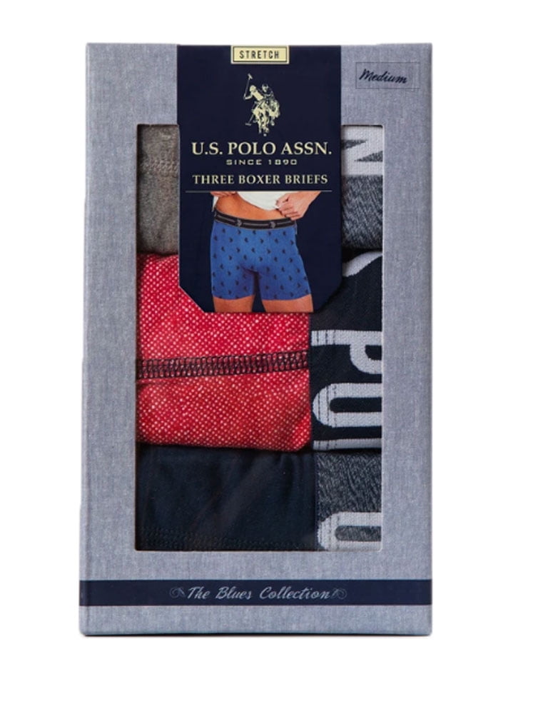 U.S. POLO ASSN. Men s The Blues Collection 3 Pack Boxer Briefs