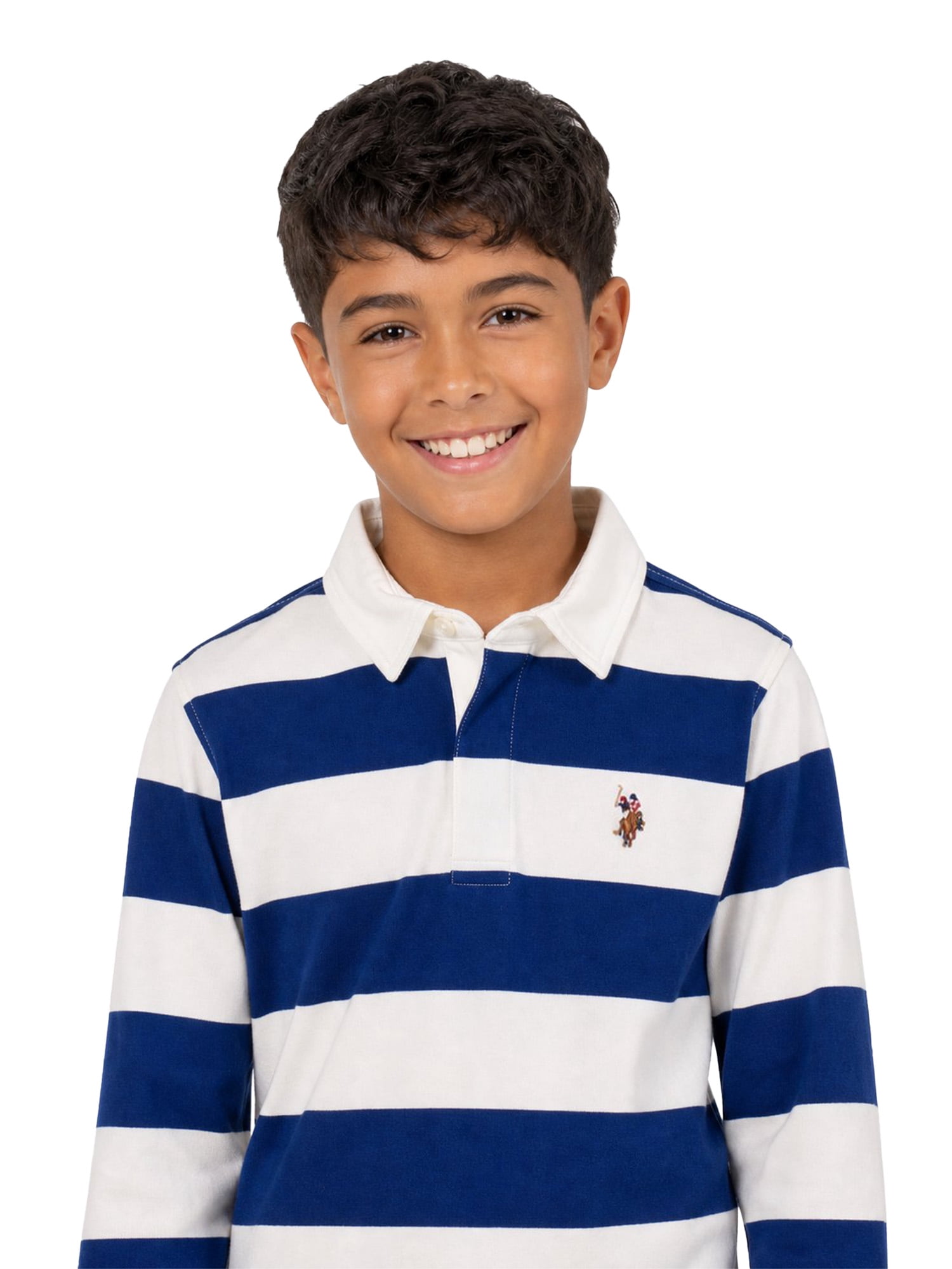 U.S. Polo Assn. Boys Long Sleeve Rugby Shirt, Sizes 4-18