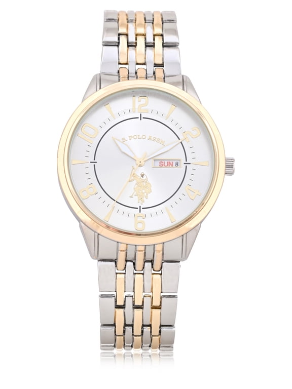 Adult Male Analog Watch in Two-tone Silver and Gold with Round Dial in One Size (USC80690WM)