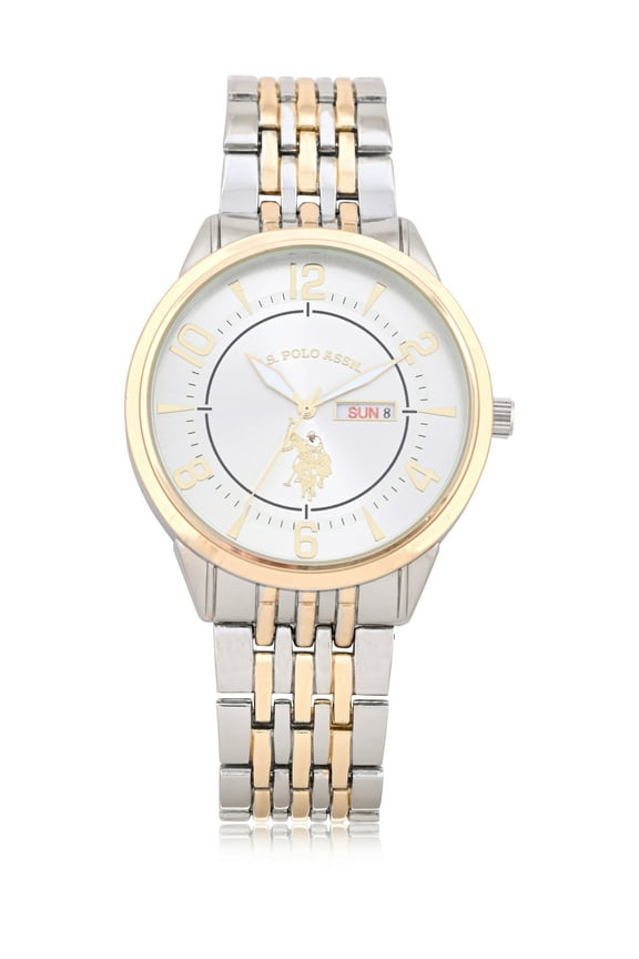 Adult Male Analog Watch in Two-tone Silver and Gold with Round Dial in One Size (USC80690WM)
