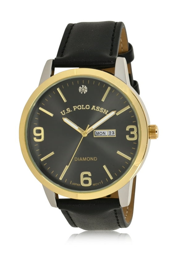 Adult Male Classic Watch with Gold Bezel (USC50586WM)