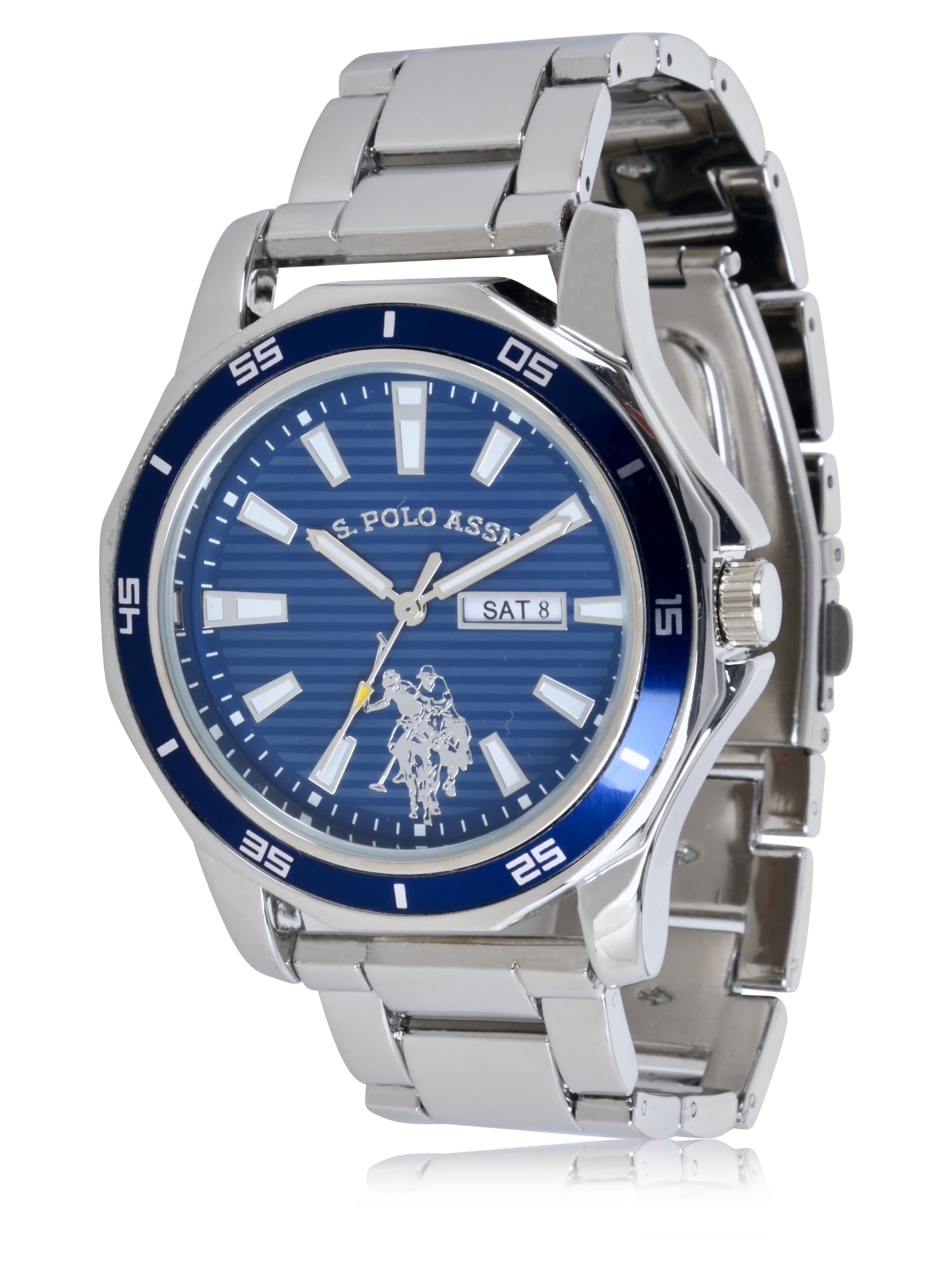 U.S. Polo Assn. Adult Male Classic Watch with Gold Bezel (USC50586WM)