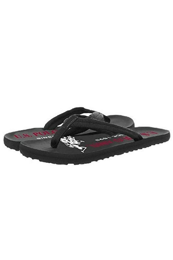 Adult Men Premium Sandals Black Cushioned Tropical Reef Flip Flop (Size Large)