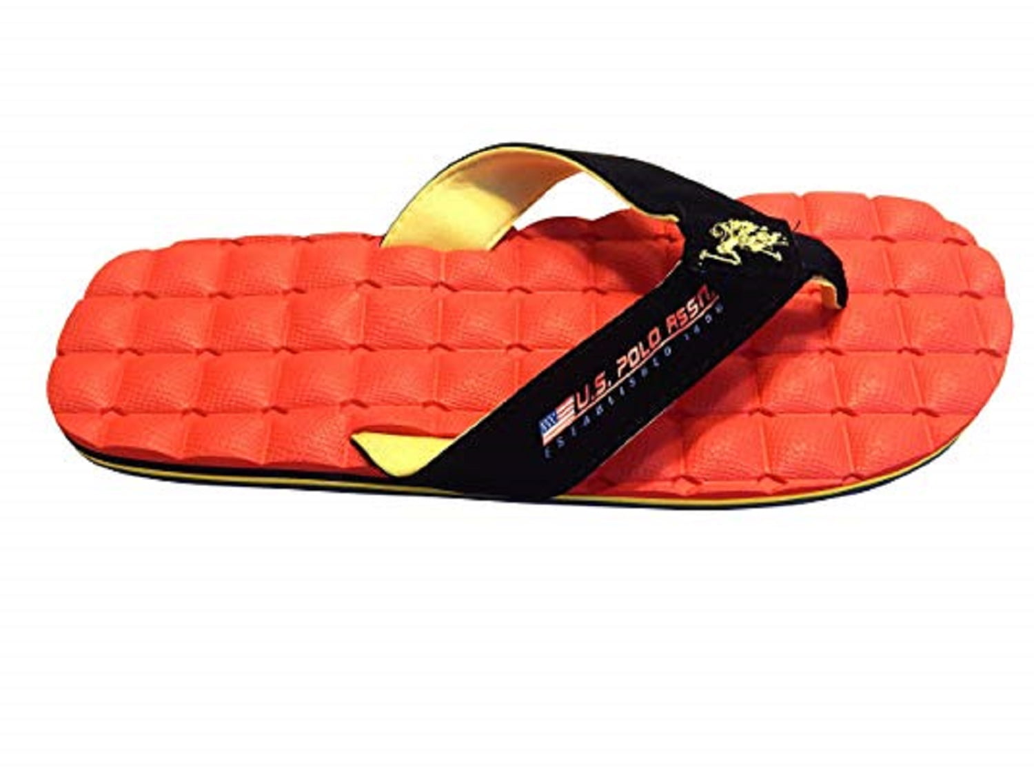 U.S. Polo Assn. Adult Men Premium Sandals Resort Spa RED Flip Flops Massaging Water Friendly Size Small 7 8