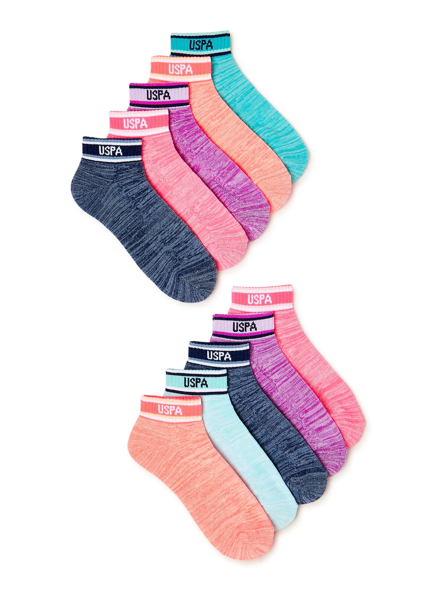U.S. Polo Assn. Athletic Cushion Ankle Women's Socks, 10-Pack