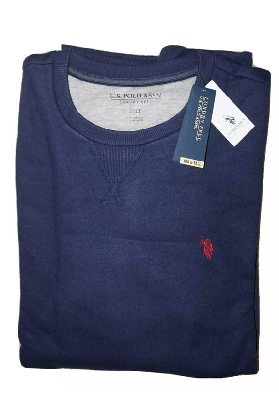 Big and Tall Unisex Adult Embroidered Crew Neck Long Sleeve Sweatshirt,Blue