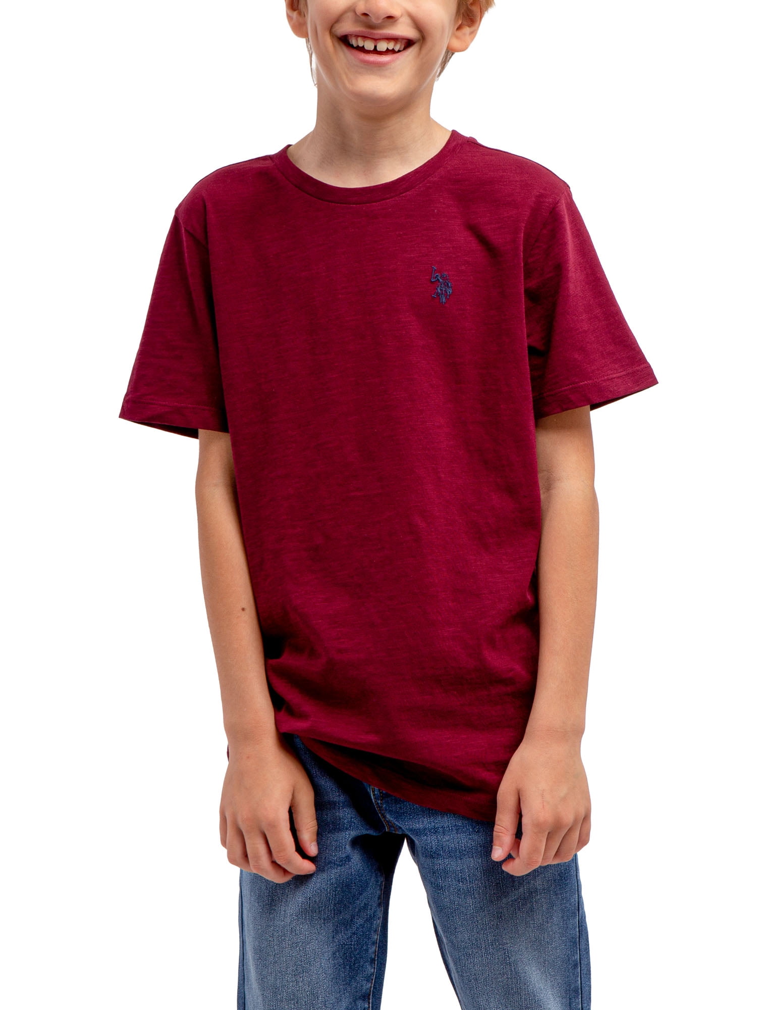 U.S. Polo Assn. Boy's Crew Neck Short Sleeve T-Shirt