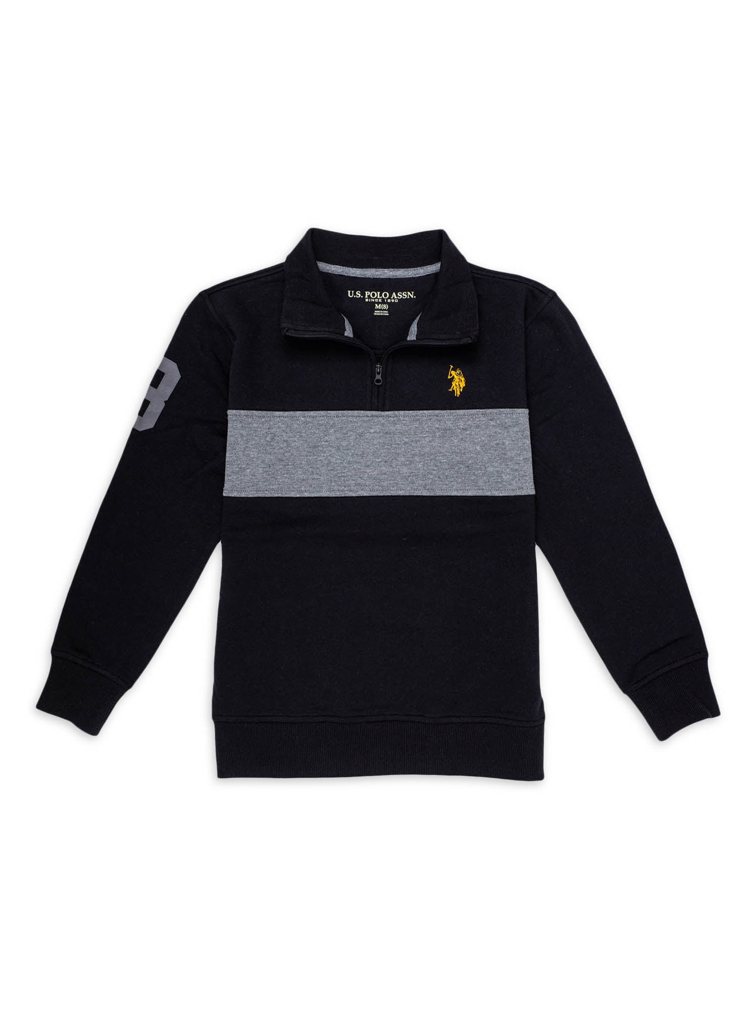 U.S. Polo Assn. Boys Fleece Zip-Up Hoodie, Sizes 4-18 U.S. Polo Assn. Boys Fleece Zip-Up Hoodie, Sizes 4-18