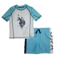 thumbnail image 1 of U.S. Polo Assn. Boys' 2-Piece Swimsuit Trunk and Rashguard, Turquoise 8, 1 of 1