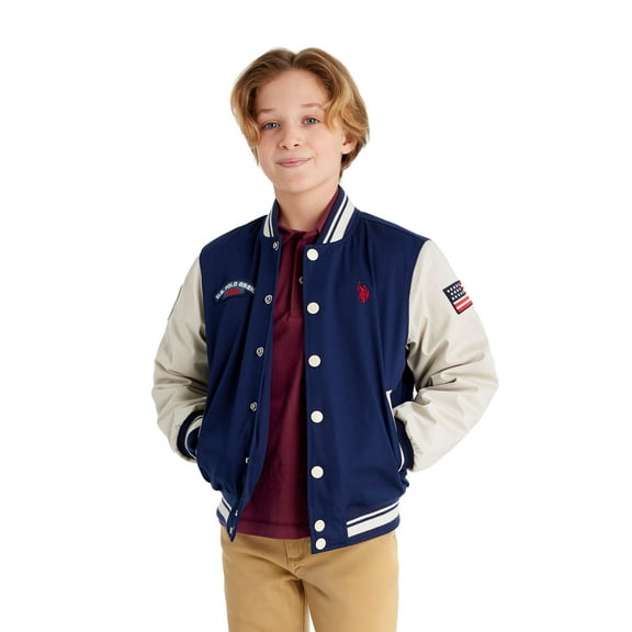 U.S. Polo Assn. Boys Baseball Varsity Jacket, Sizes 4-18