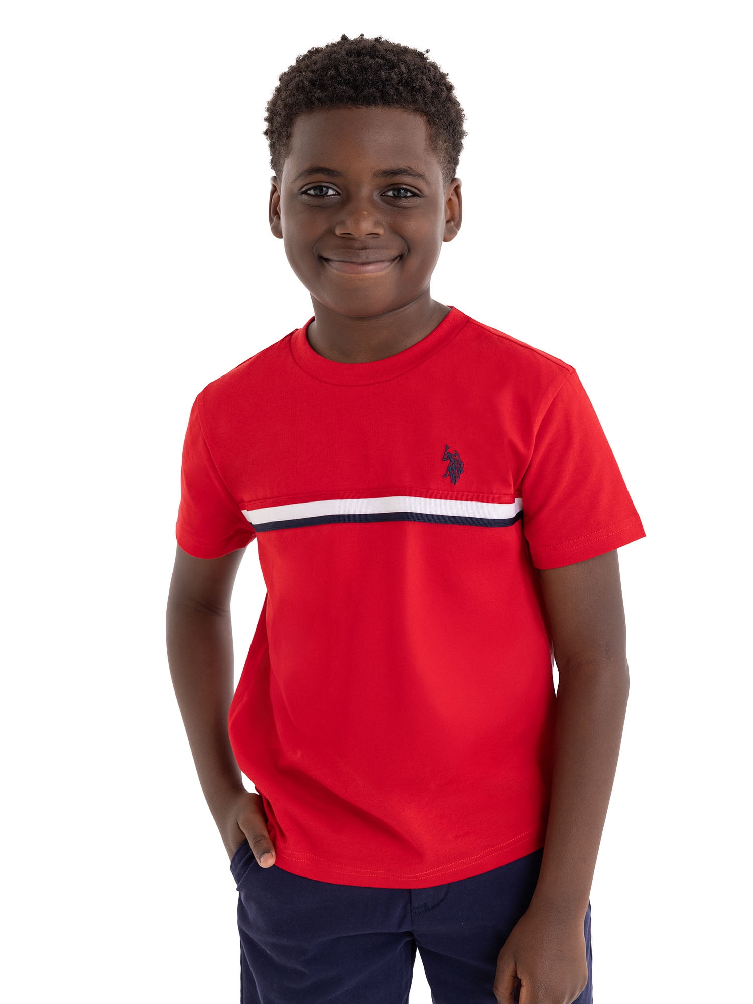 U.S. Polo Assn. Boys Chest Striped T-Shirt, Sizes 4-18