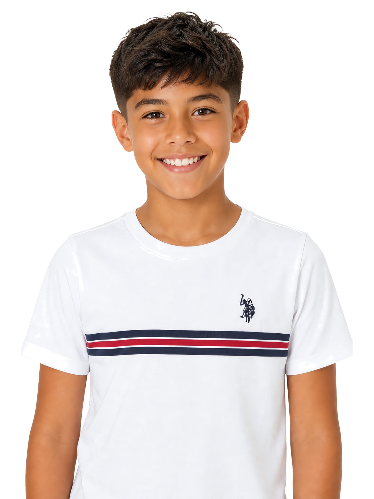 U.S. Polo Assn. Boys Chest Striped Tee Shirt, Sizes 4-18