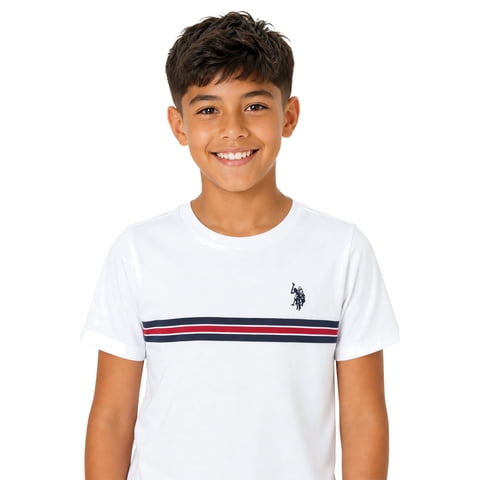 Boys Chest Striped Tee, Sizes 4-18