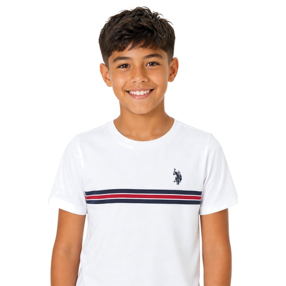 U.S. Polo Assn. Boys Chest Striped Tee, Sizes 4-18
