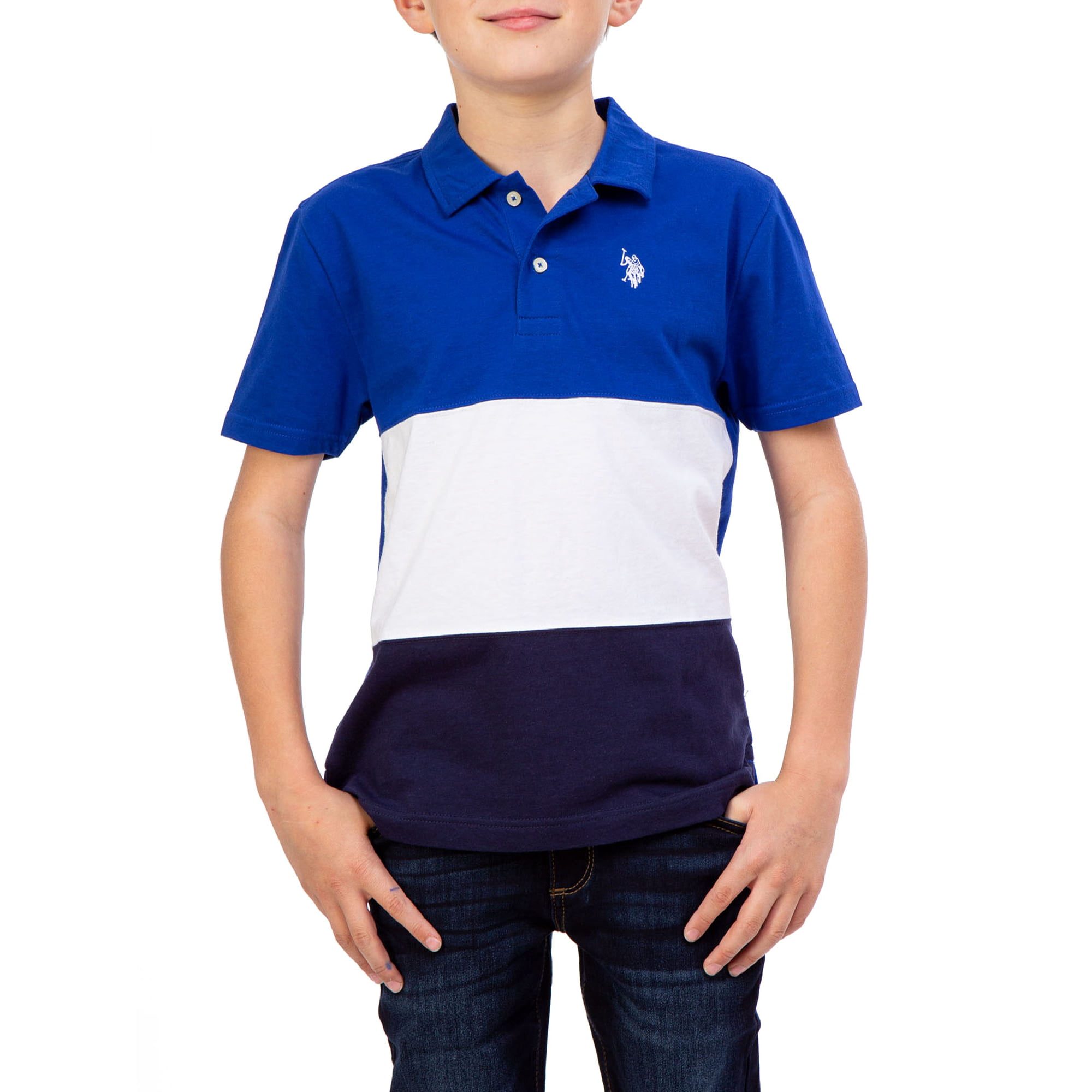 U.S. Assn. Boys Colorblock Polo Shirt, Sizes 4-18 -