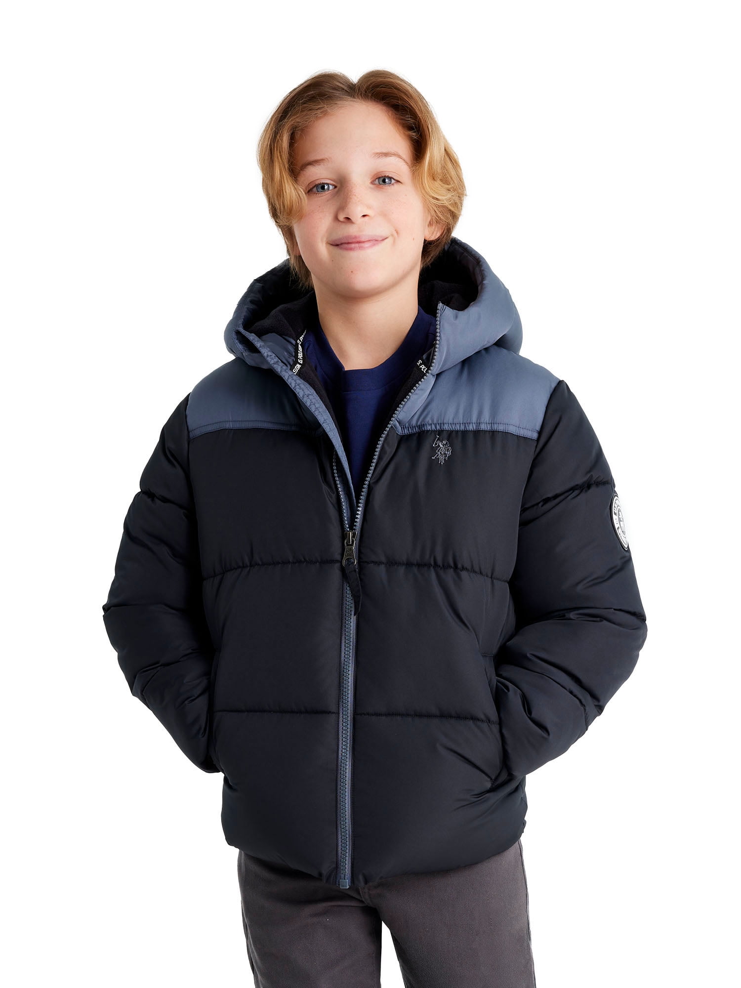 U.S Polo Assn. Boys Colorblock Puffer Jacket, Sizes 4-18